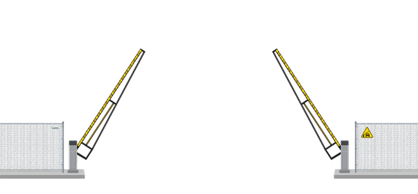 Automated Barrier Lift gate in open position
