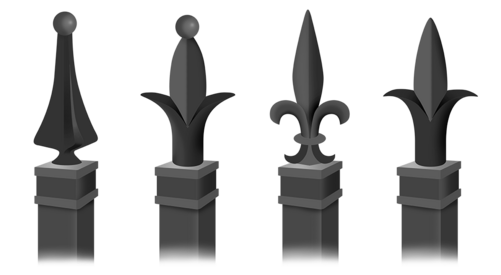 Aluminum fence finials in North Carolina and South Carolina